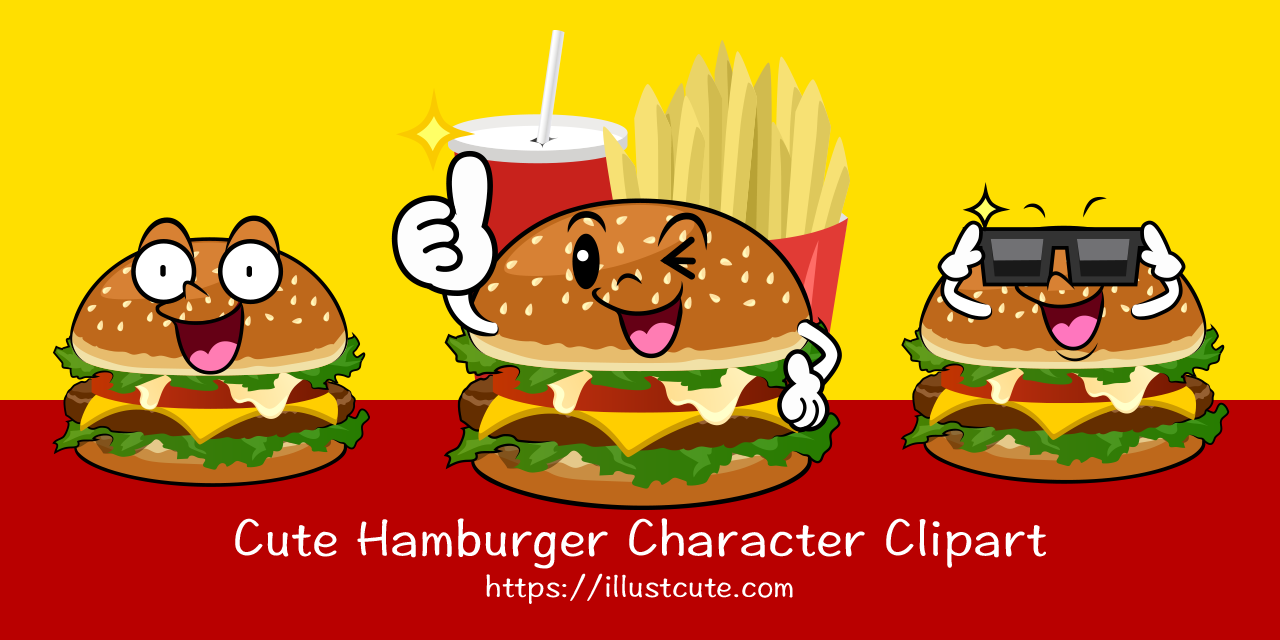 Free Cute Hamburger Clipart Characters