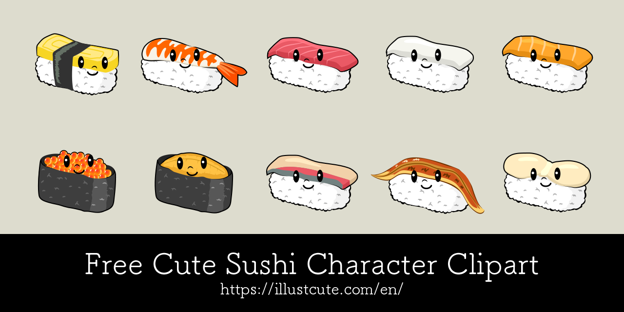 Free Cute Sushi Clipart Characters