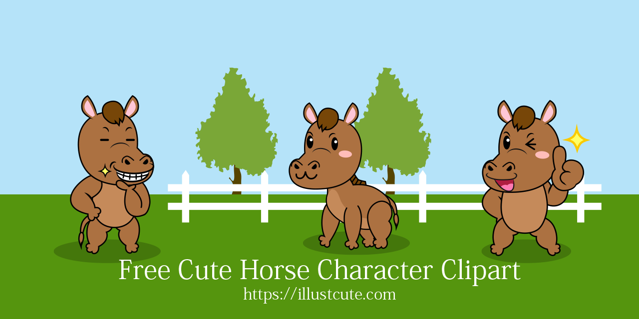 Free Cute Horse Clipart Characters