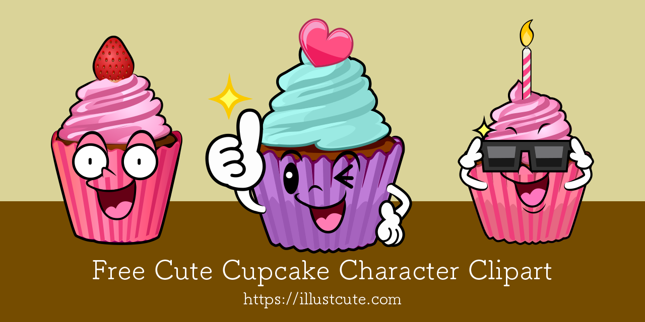 Free Cute Cupcake Clipart Characters