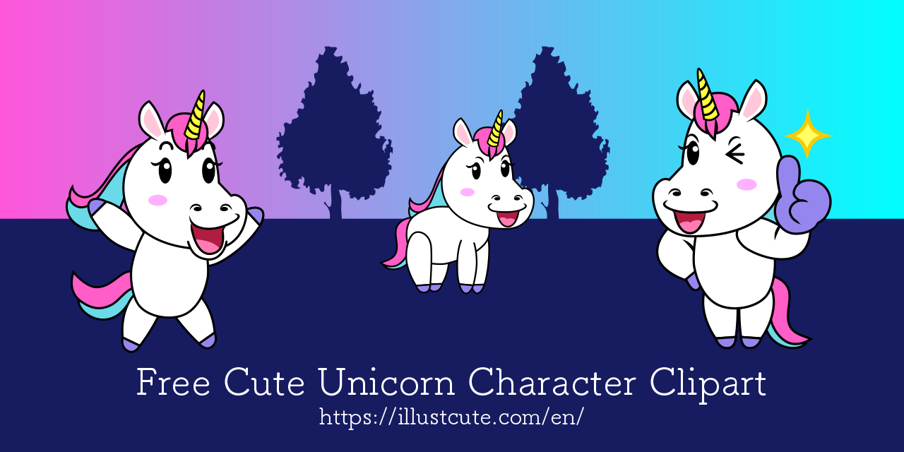 Free Cute Unicorn Clipart Characters