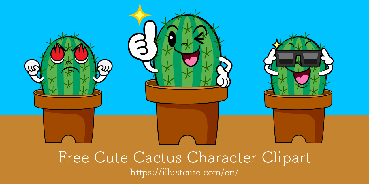 Free Cute Cactus Clipart Characters