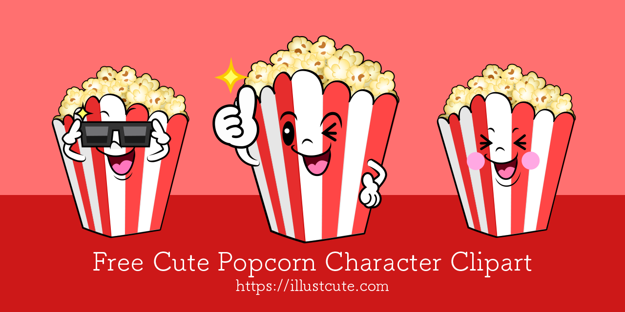 Free Cute Popcorn Clipart Characters