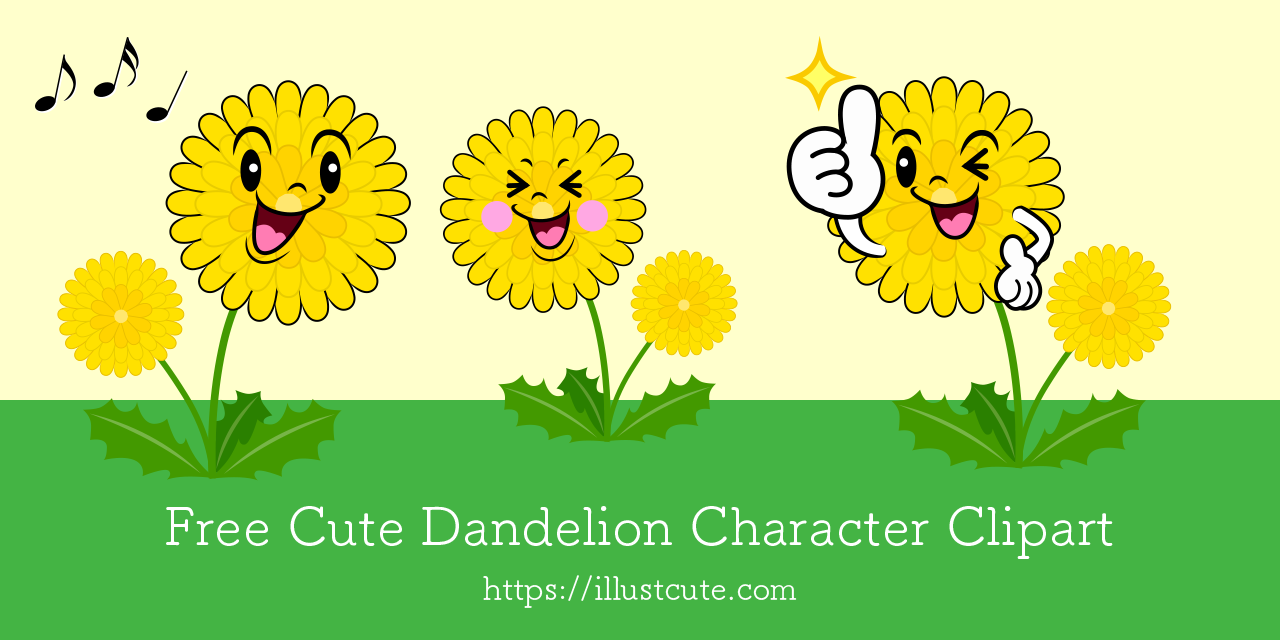 Free Cute Dandelion Clipart Characters