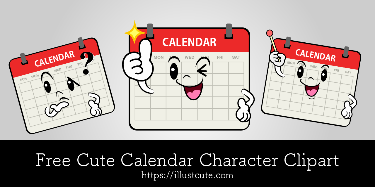 Free Cute Calendar Clipart Characters