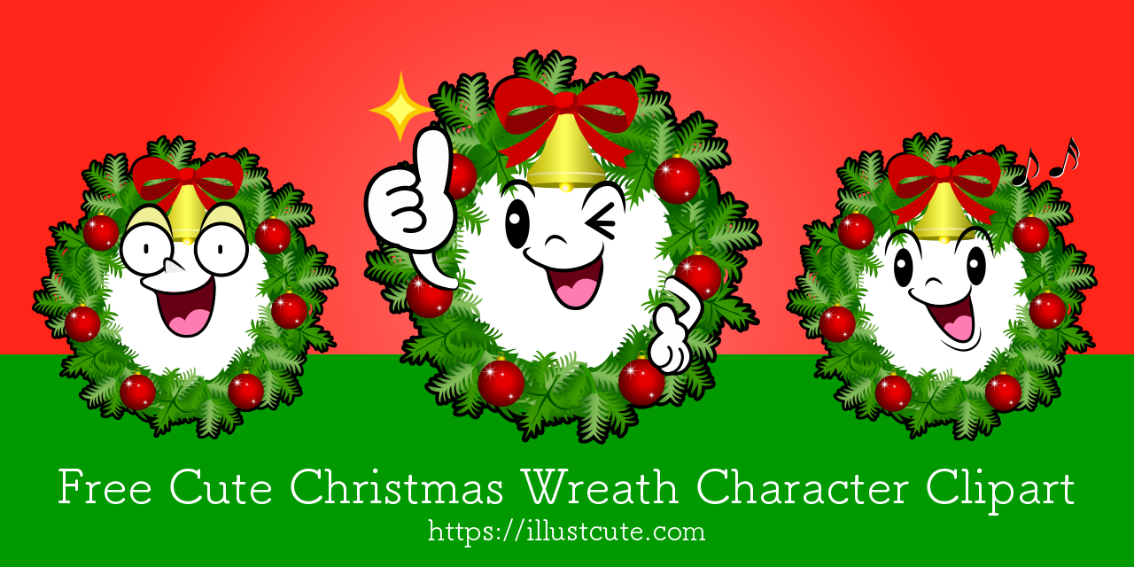 Free Cute Christmas Wreath Clipart Characters