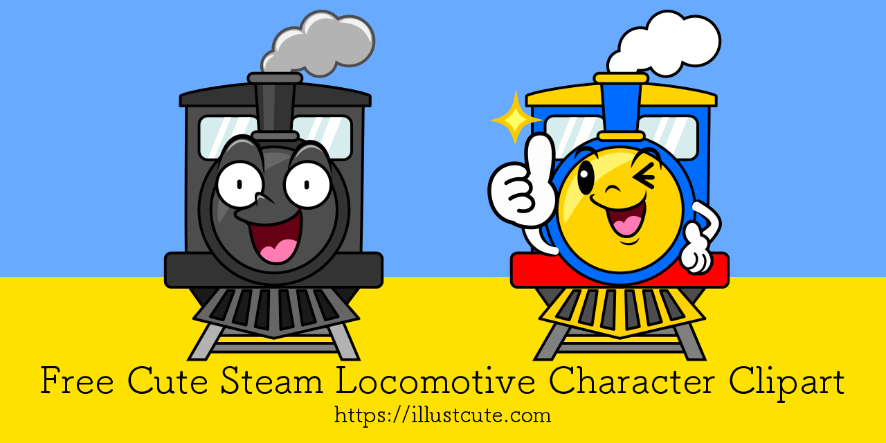 Free Cute Steam Train Clipart Characters