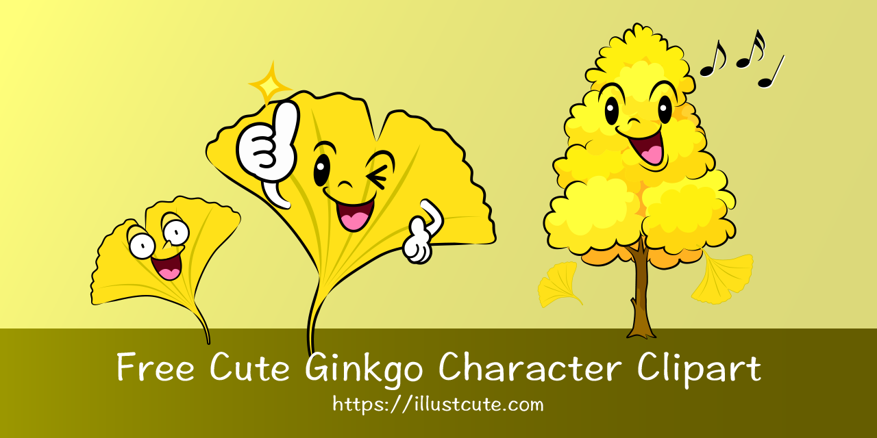 Free Cute Ginkgo Leaf Clipart Characters