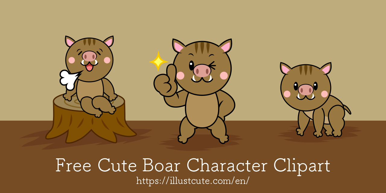 Free Cute Boar Clipart Characters