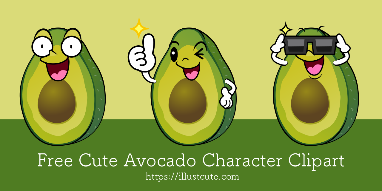 Free Cute Avocado Clipart Characters