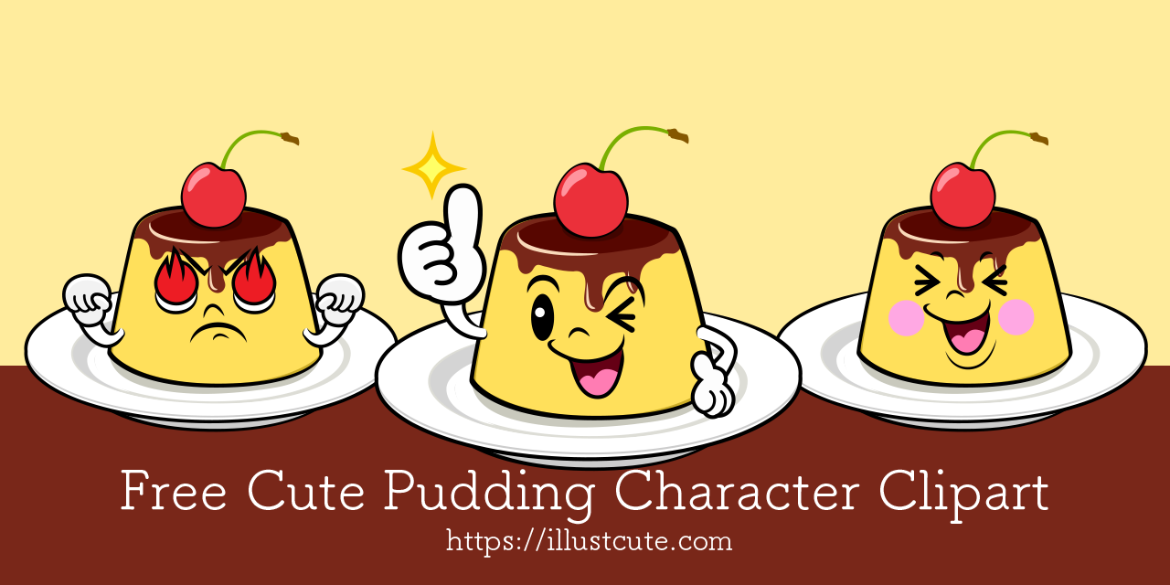 Free Cute Pudding Clipart Characters