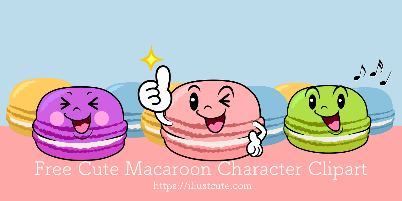 Free Cute Macaron Clipart Characters