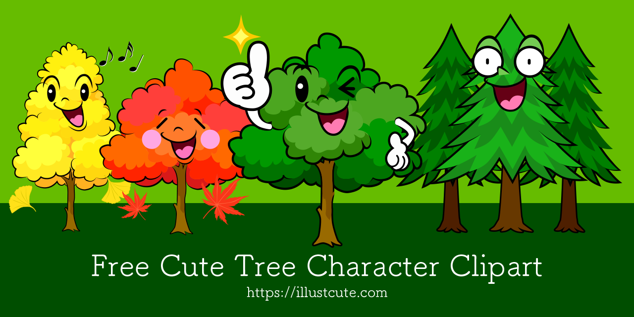 Free Cute Tree Clipart Characters