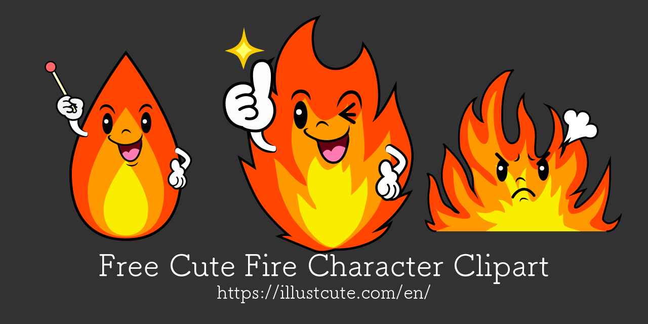 Free Cute Fire Clipart Characters