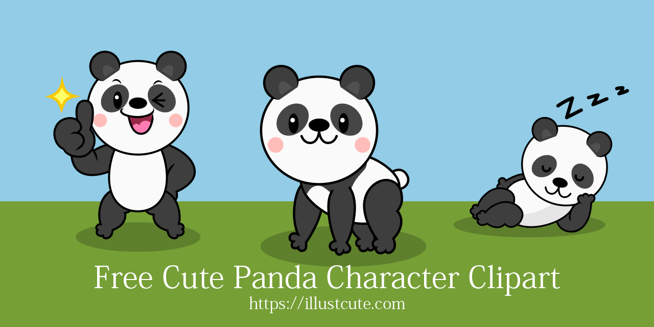 Free Cute Panda Clipart Characters