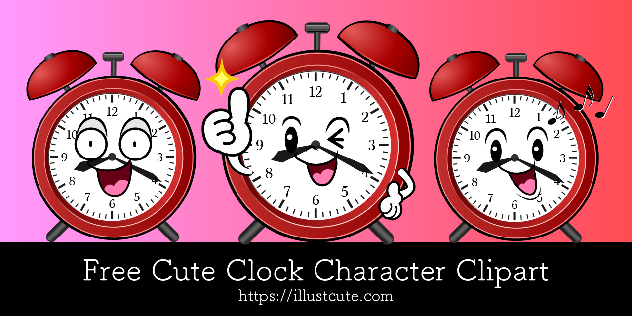 Free Cute Clock Clipart Characters