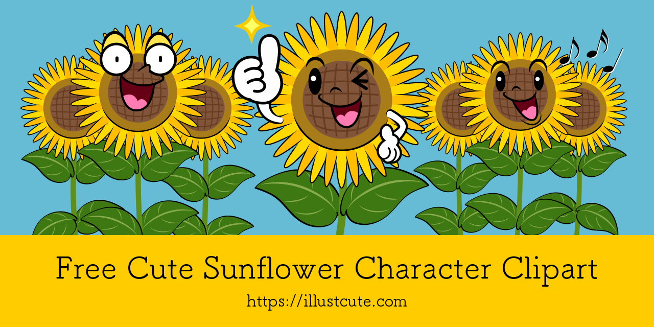 Free Cute Sunflower Clipart Characters