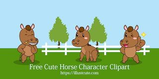 Cute Horse Character Clipart