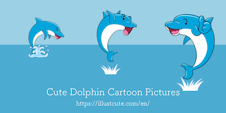 Cute Dolphin Character Clipart