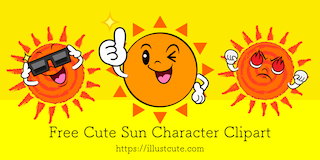 Cute Sun Character Clipart