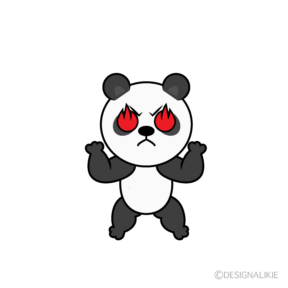 かわいい燃えるパンダイラスト
