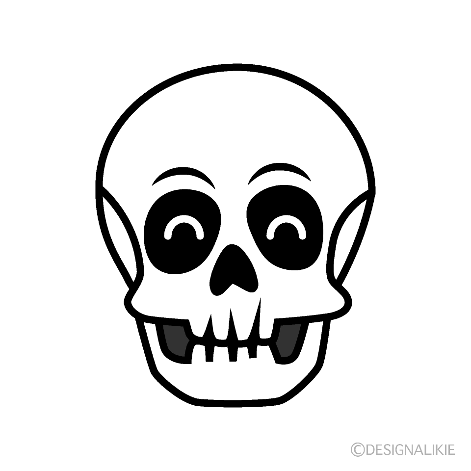 かわいい笑顔のドクロイラスト