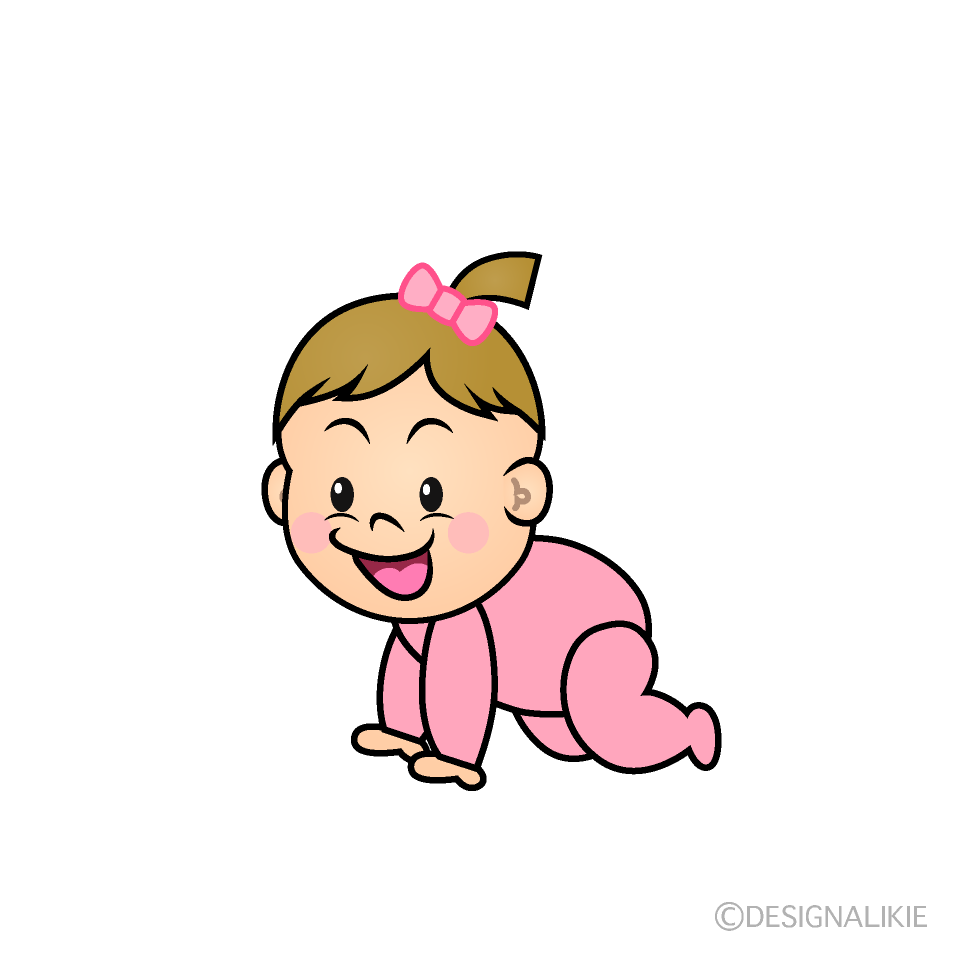 かわいい女の子赤ちゃんイラスト