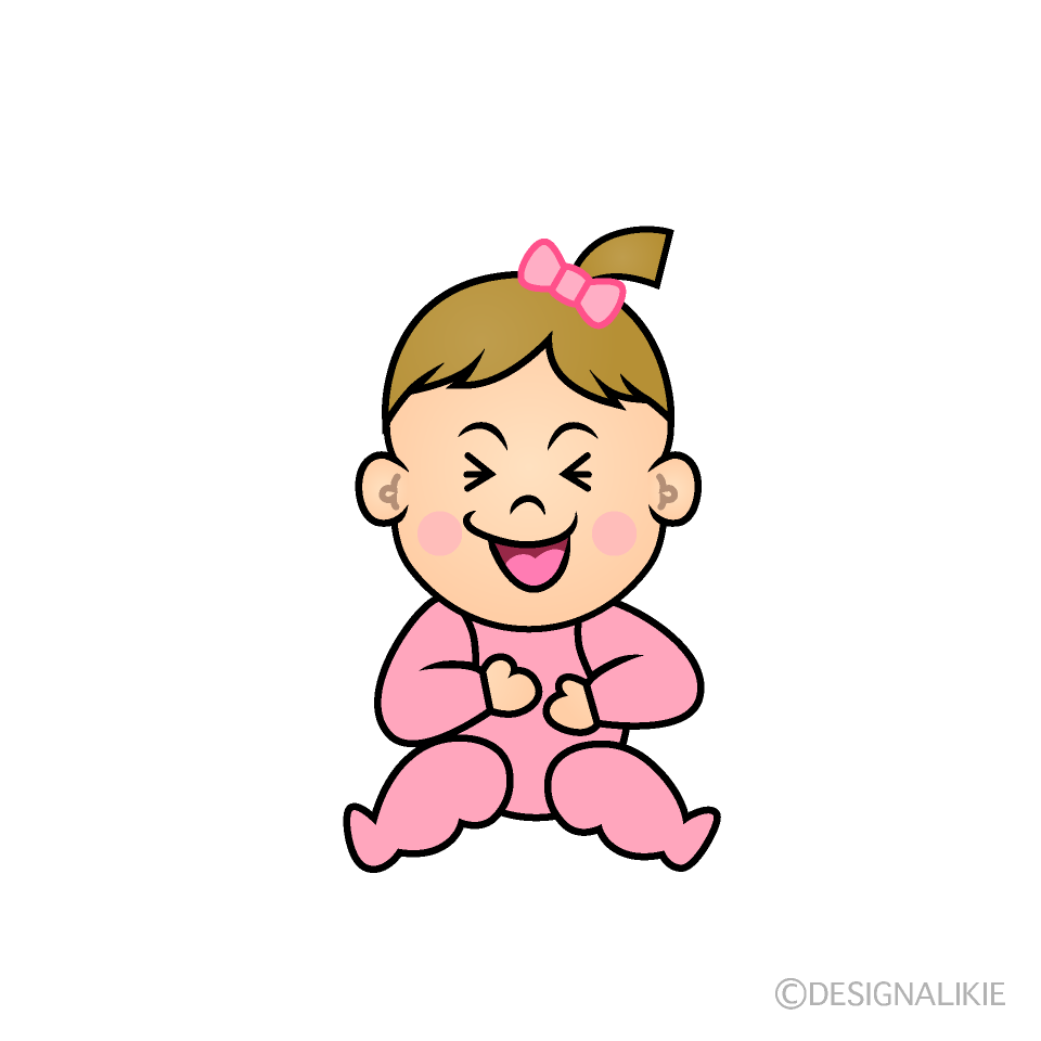 かわいい笑う女の子赤ちゃんイラスト