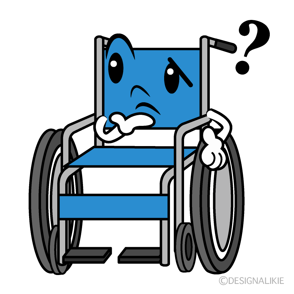 かわいい考える車椅子イラスト