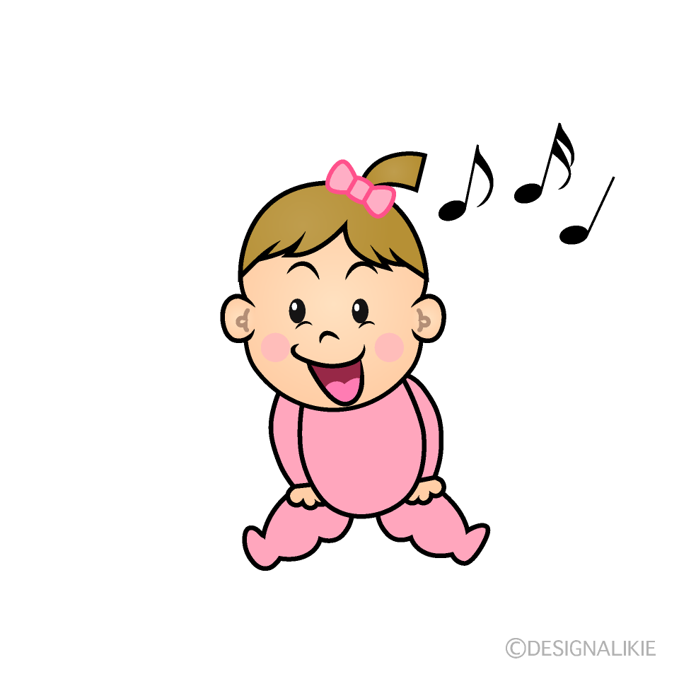 かわいい歌う女の子赤ちゃんイラスト