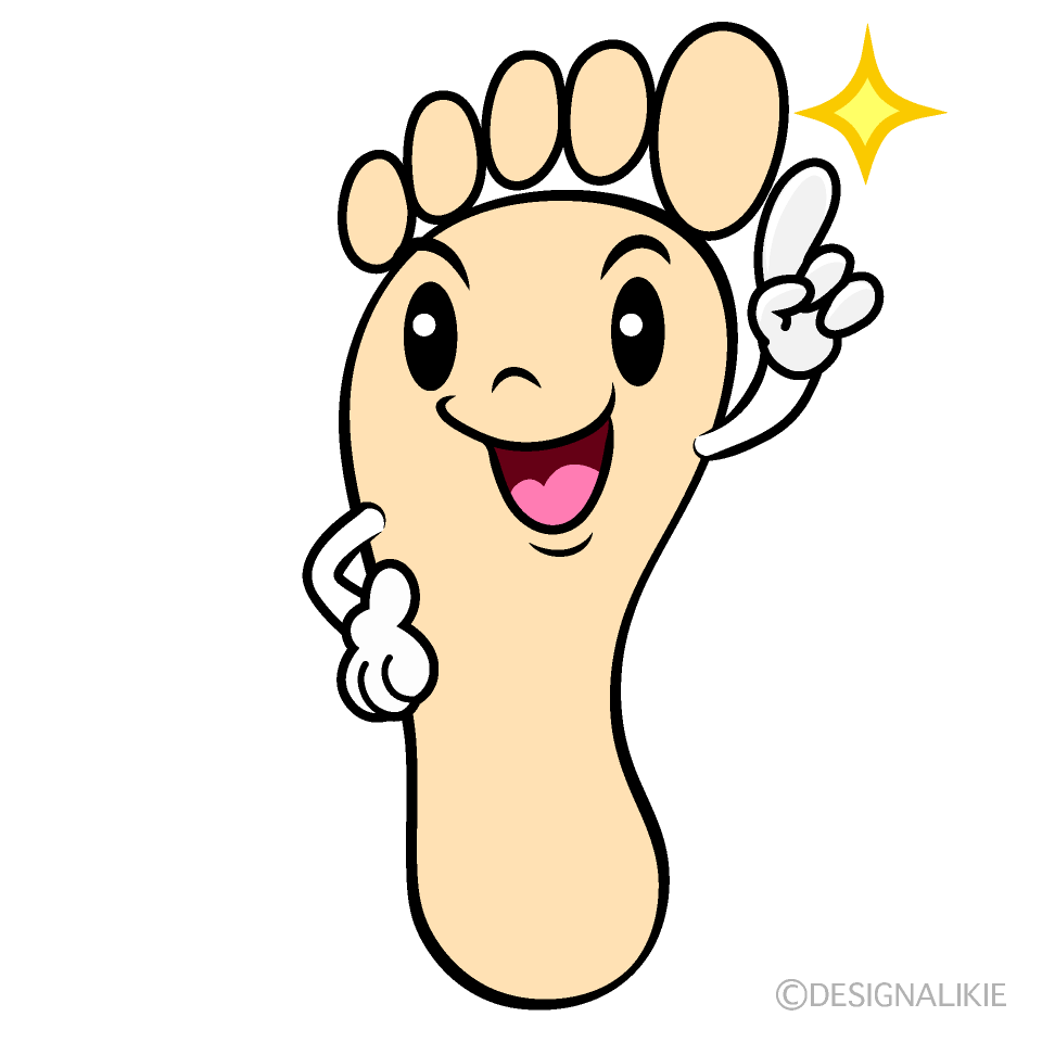 かわいい指差す足イラスト