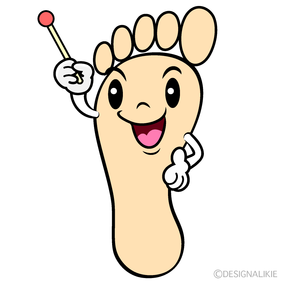かわいい説明する足イラスト