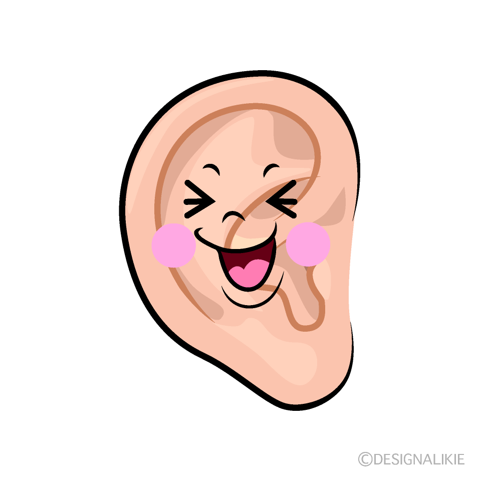 かわいい笑う耳イラスト