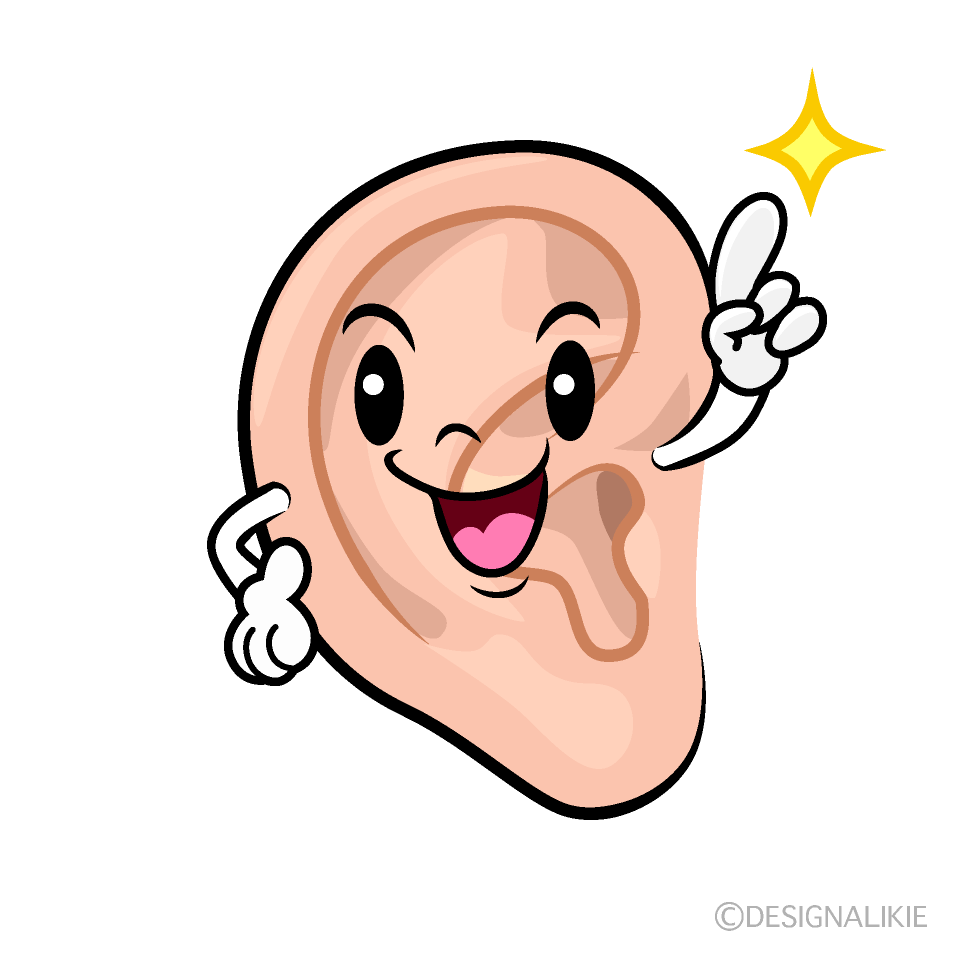 かわいい指差す耳イラスト