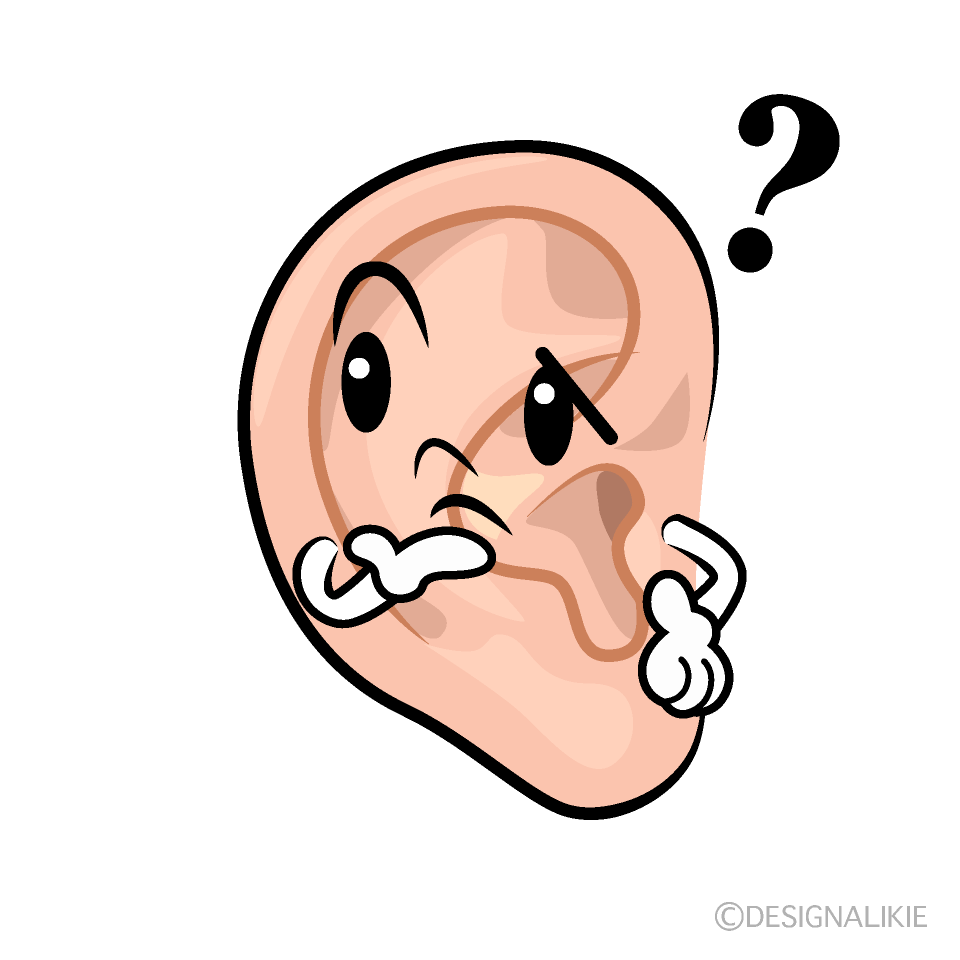 かわいい考える耳イラスト