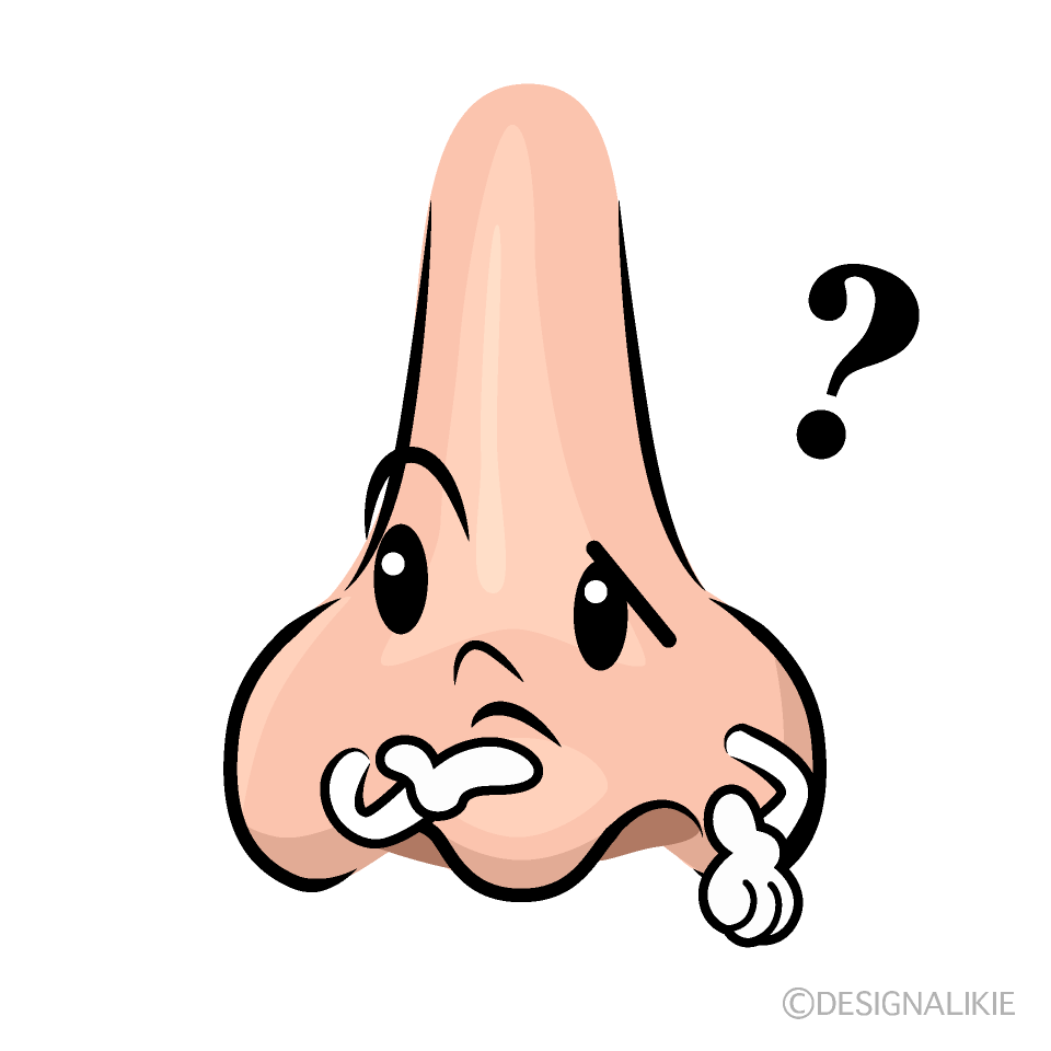 かわいい考える鼻イラスト