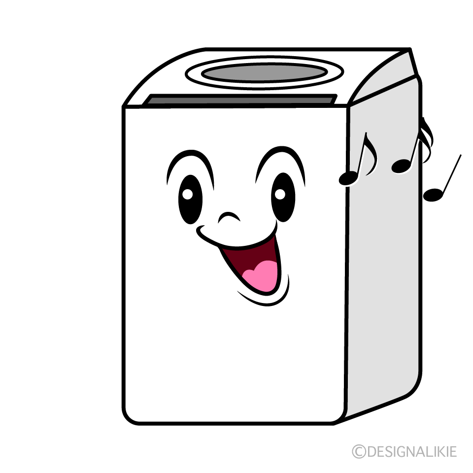 かわいい歌う洗濯機イラスト