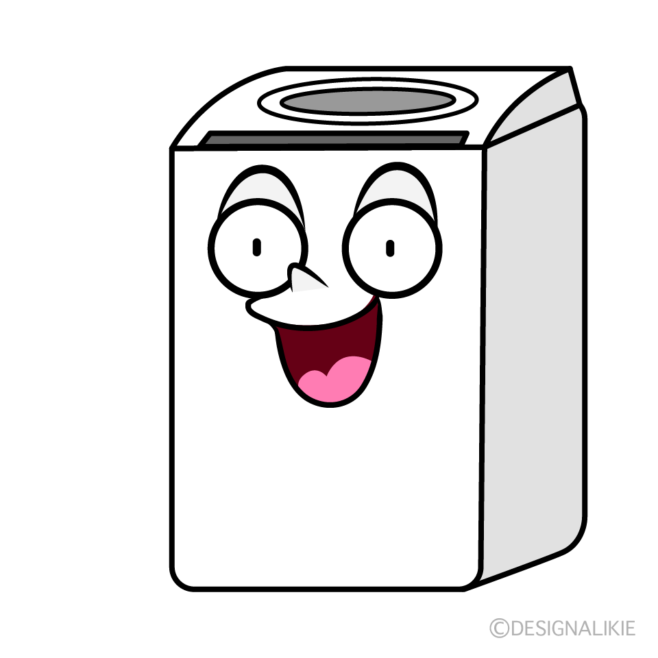 かわいい驚く洗濯機イラスト