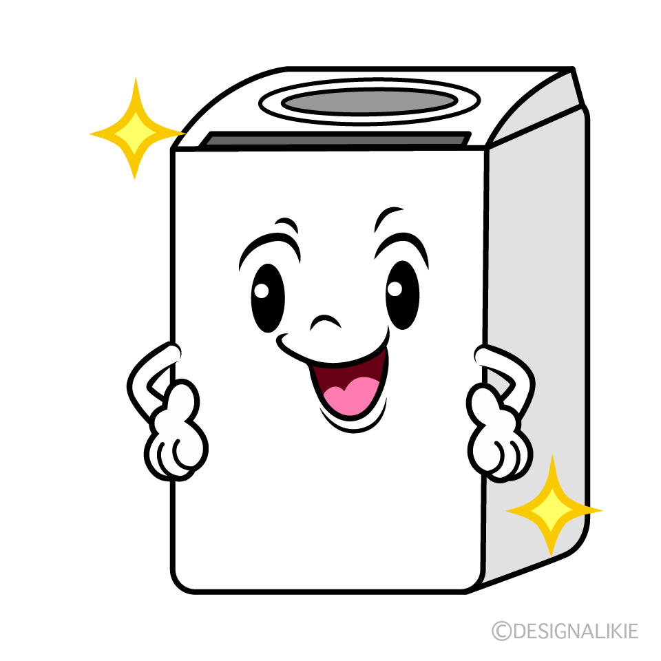 かわいい煌く洗濯機イラスト
