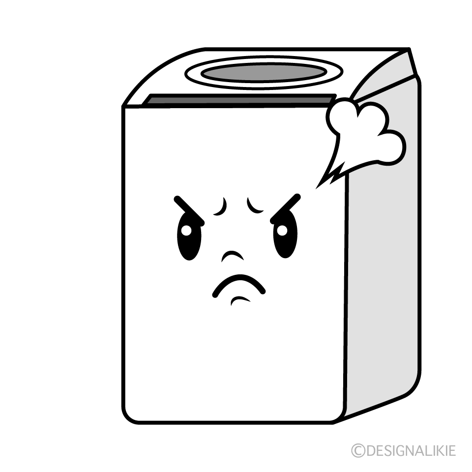かわいい怒る洗濯機イラスト