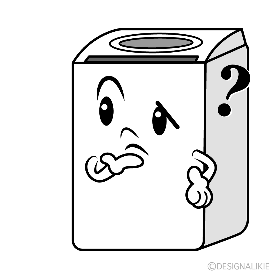 かわいい考える洗濯機イラスト