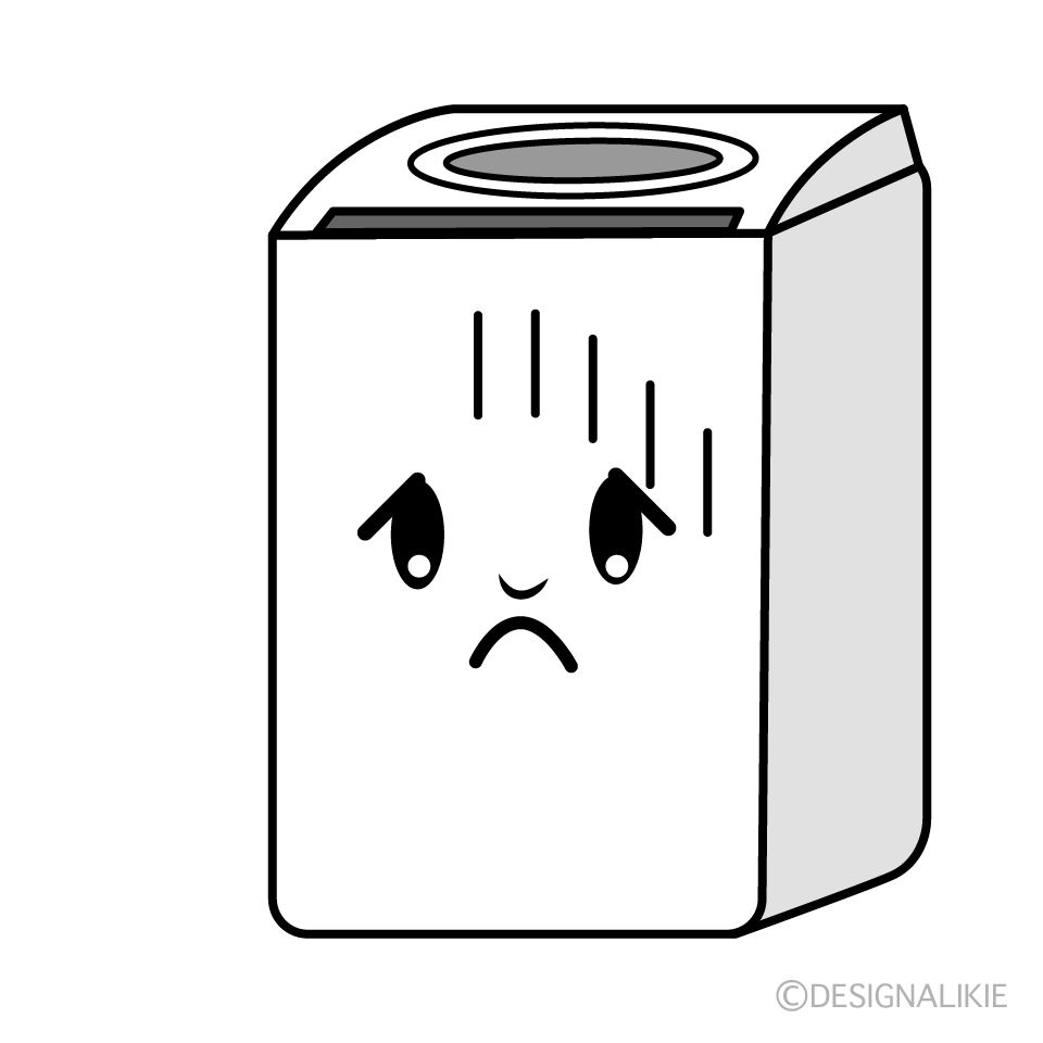 かわいい落ち込む洗濯機イラスト