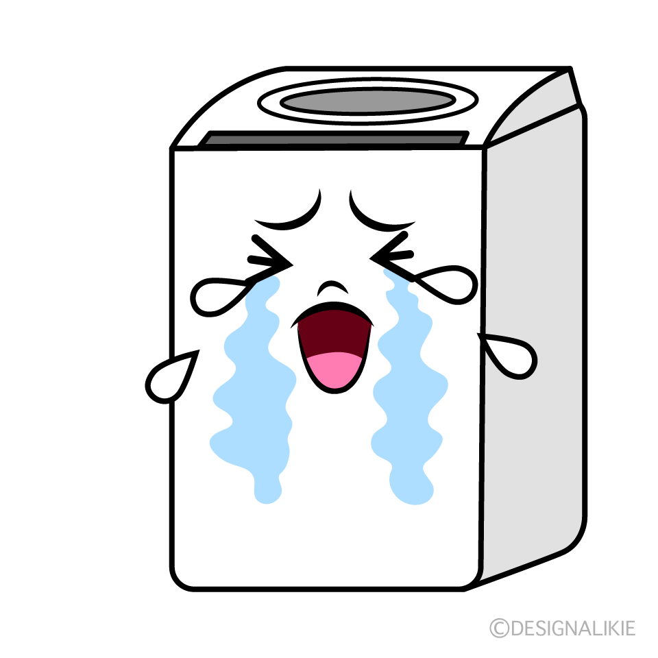 かわいい泣く洗濯機イラスト