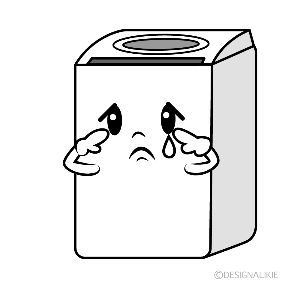 かわいい悲しい洗濯機イラスト