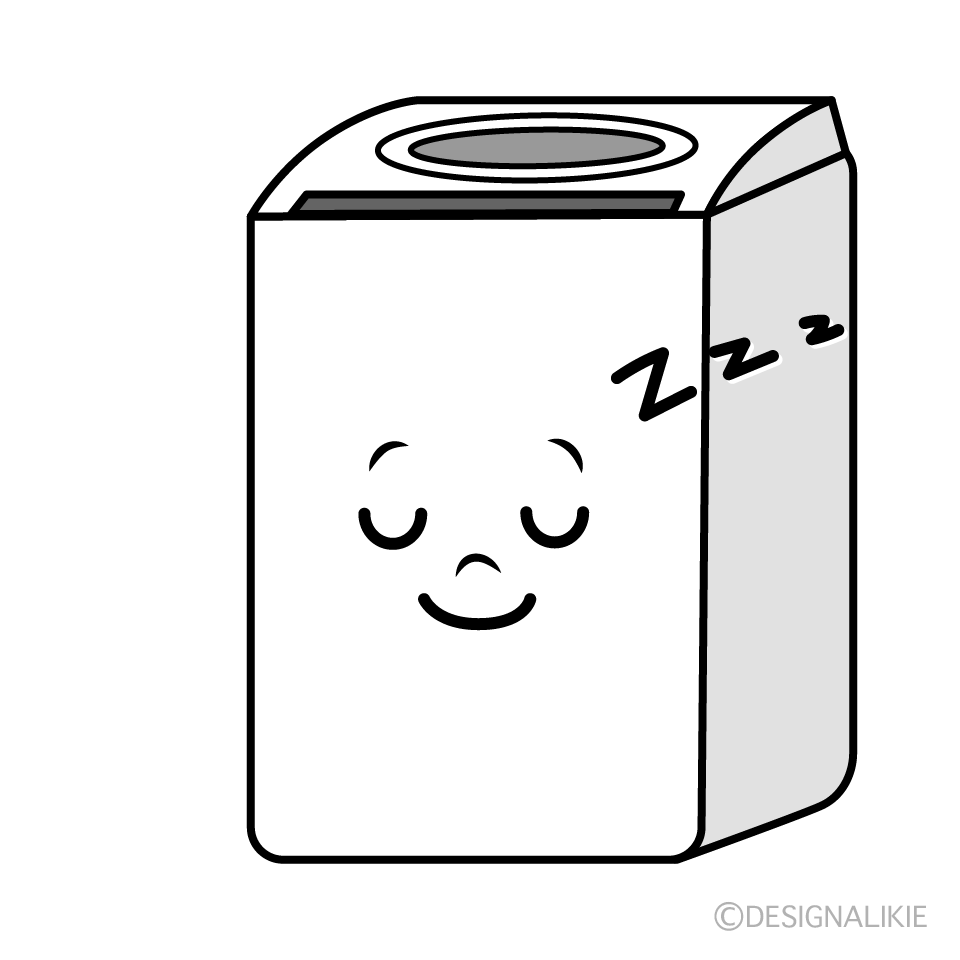 かわいい寝る洗濯機イラスト