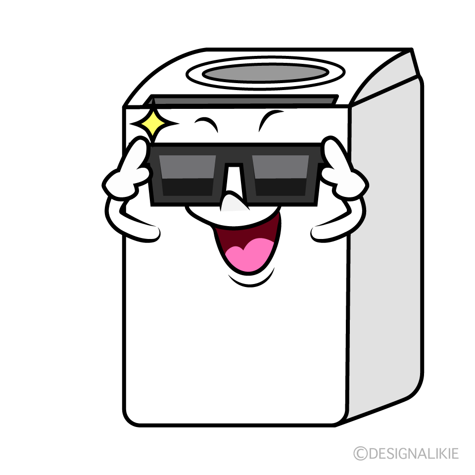 かわいいかっこいい洗濯機イラスト