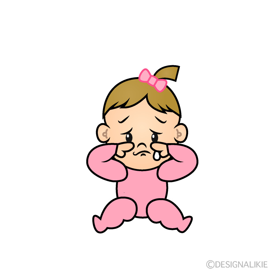 かわいい悲しい女の子赤ちゃんイラスト
