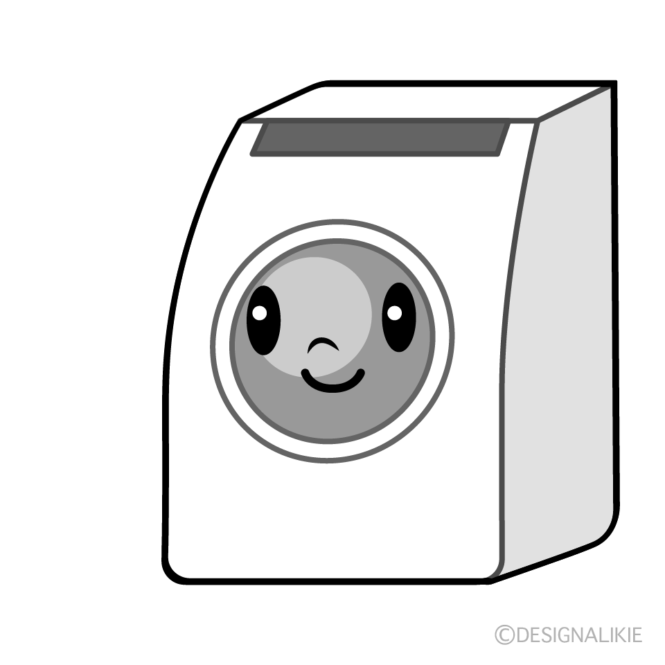 かわいいドラム式洗濯機イラスト