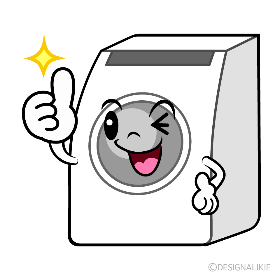 かわいいいいね！のドラム式洗濯機イラスト