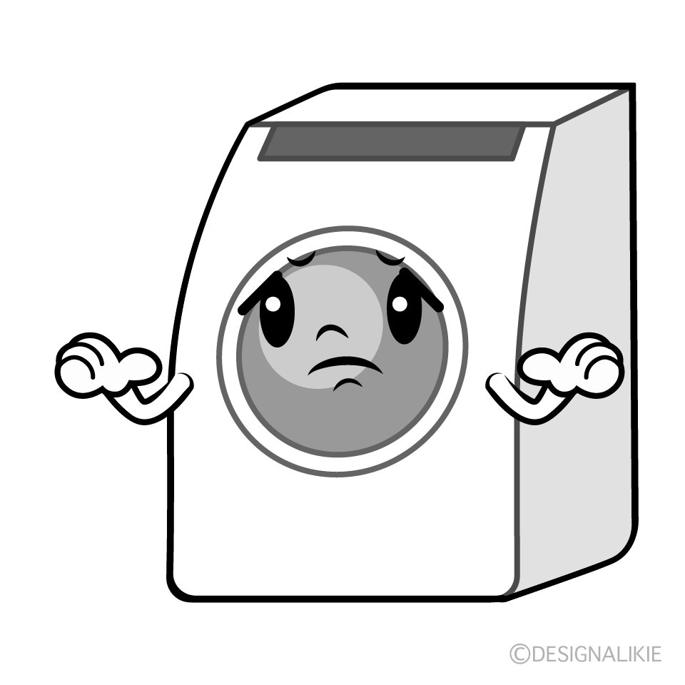 かわいい困るドラム式洗濯機イラスト